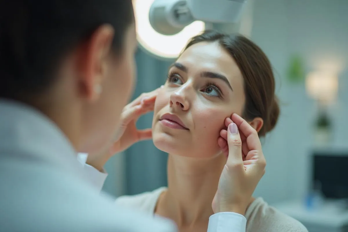 Dermatologist treating rosacea patient at Paradise Medical Center