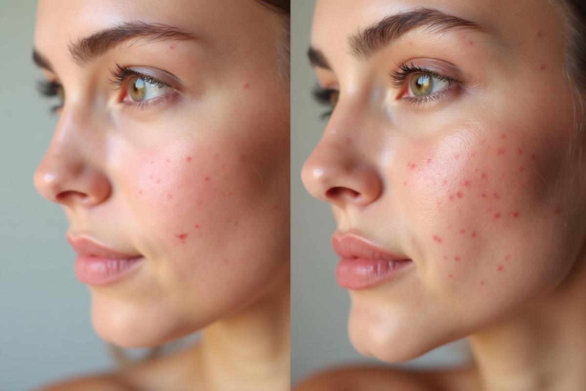 Before and after cystic acne treatment results at Paradise Medical Center Miami